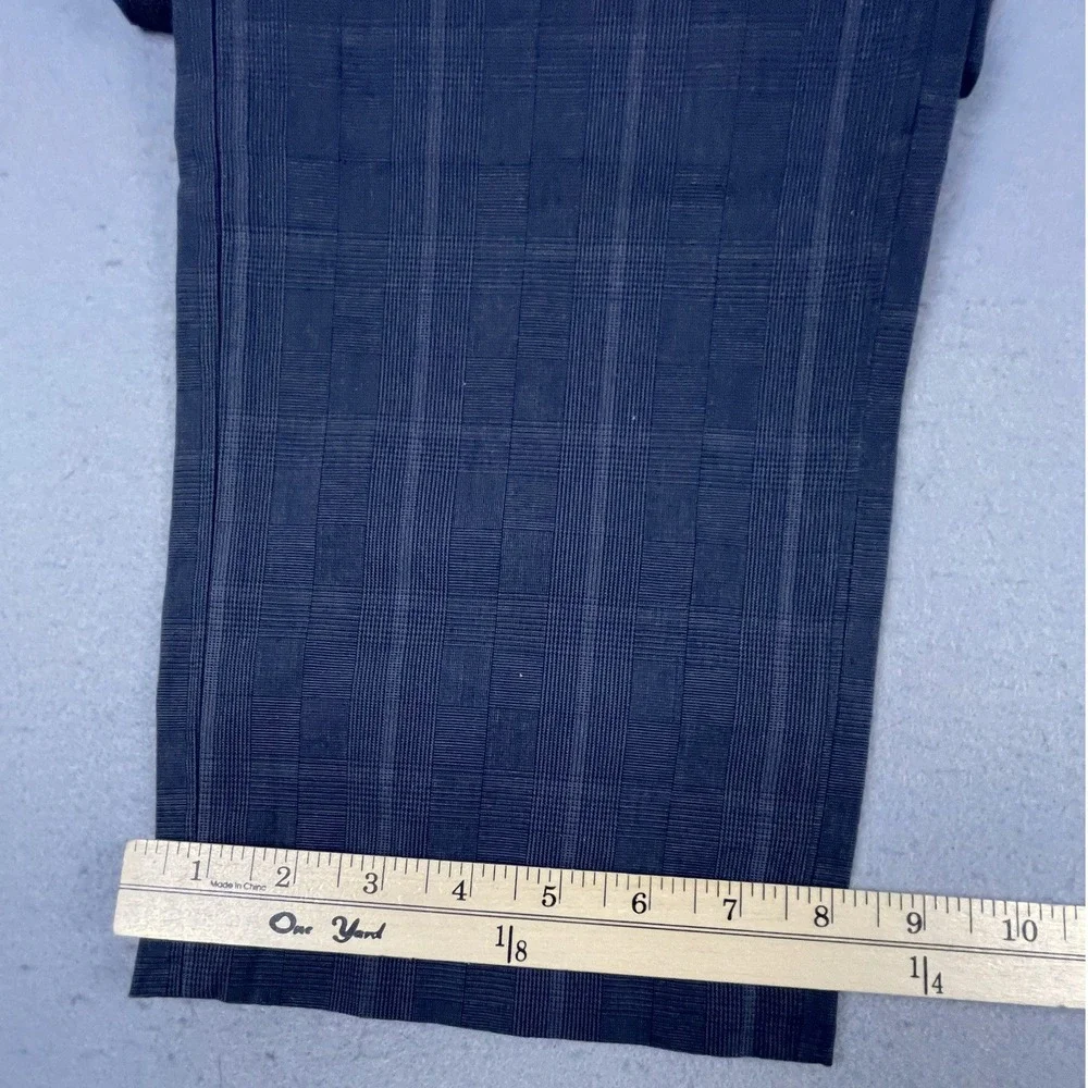 Banana Republic Aiden Fit Pants Mens 34x34 Slim Fit Blue Plaid Chinos Classic